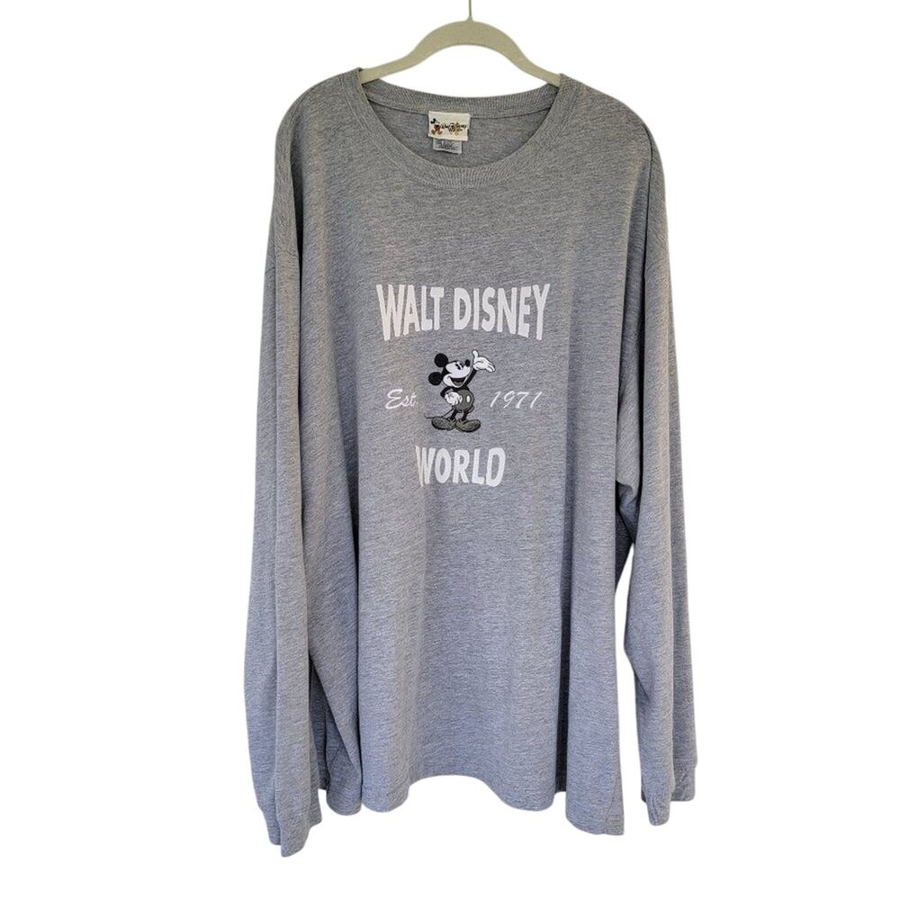 Disney Mickey Mouse Vintage Sweatshirt Gray Unisex Size 3XL Long Sleeve 1971